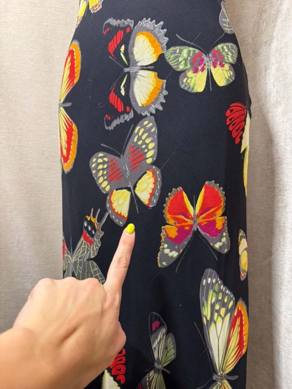 Vintage 1990s Cache Butterfly Halter Dress - Picture 6 of 12